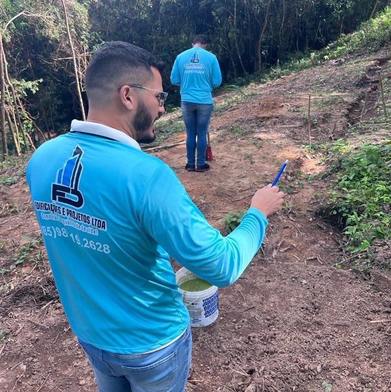 Teste de absorção do solo em Guaramiranga